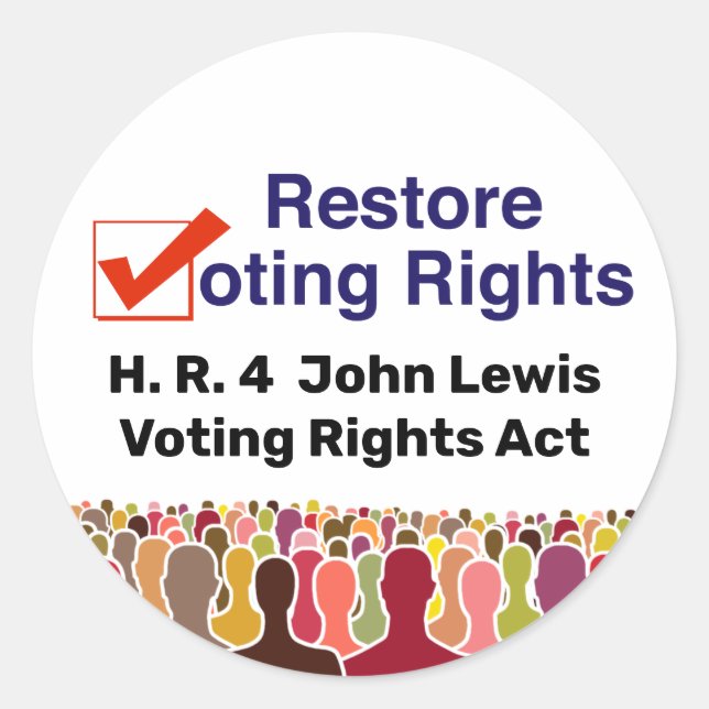 HR4 John Lewis Voting Rights Act Runder Aufkleber (Vorderseite)