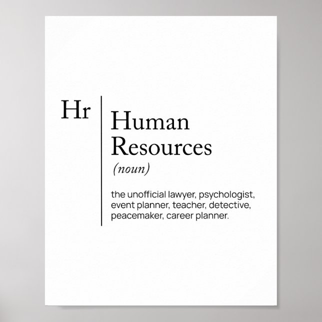 HR Definition-Wörterbuch Poster (Vorne)