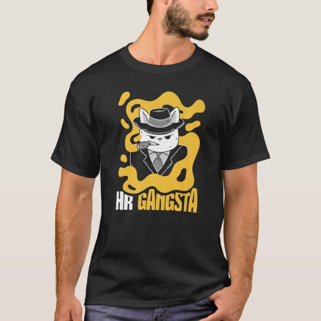 HR Gangsta-Kostüm für Humanressourcen T-Shirt (Vorderseite)