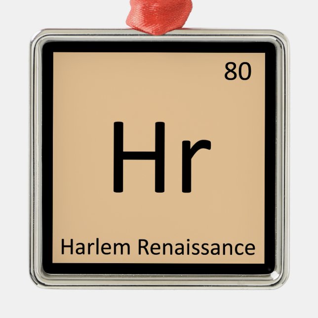 Hr - Harlem Renaissance Art Periodic Table Symbol Silbernes Ornament (Vorne)