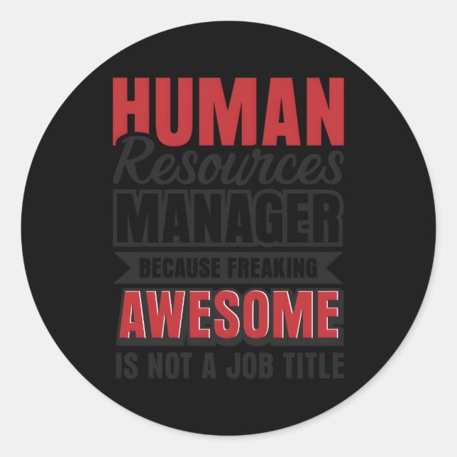 Hr Hu Resources Ager Recruiter Runder Aufkleber (Vorderseite)