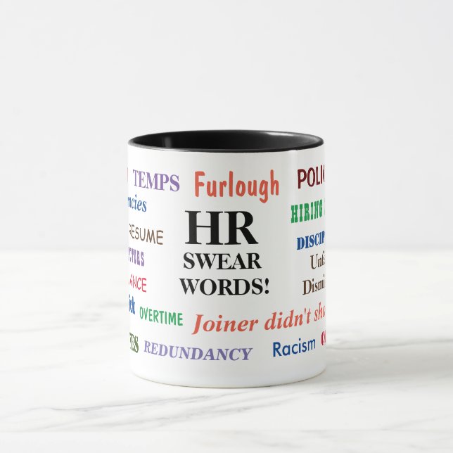 HR Human Swear Words Annoy Funny Gift Tasse (Zentrum)