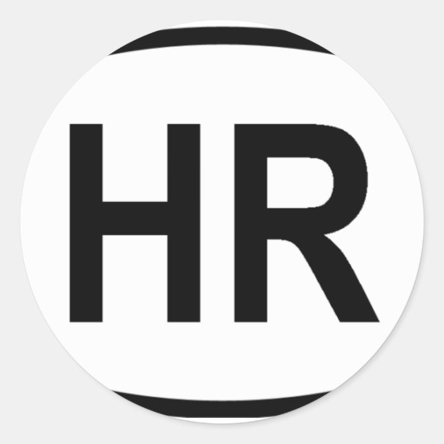 "HR" Kroatien Runder Aufkleber (Vorderseite)