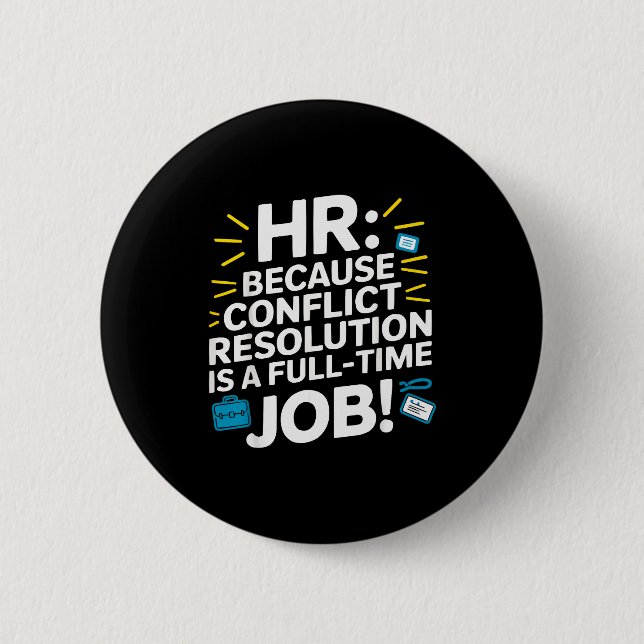 HR-Manager Personalwesen Mitarbeiter Arbeitsplatzd Button (Vorderseite)