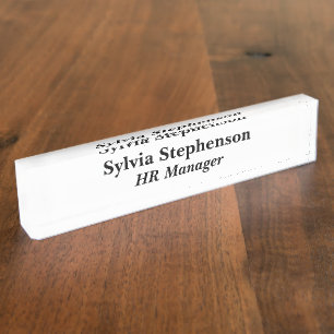 HR-Manager White Acryl Namensplakette