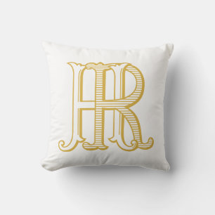 HR Monogramm oder RH Monogram Kissen