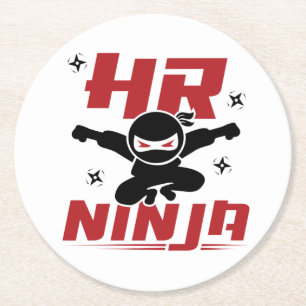 HR Ninja Human Resources Runder Pappuntersetzer