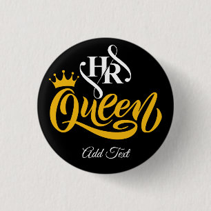 HR Queen Human Resources Women Button