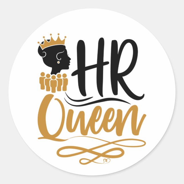 HR Queen Human Resources Women Runder Aufkleber (Vorderseite)
