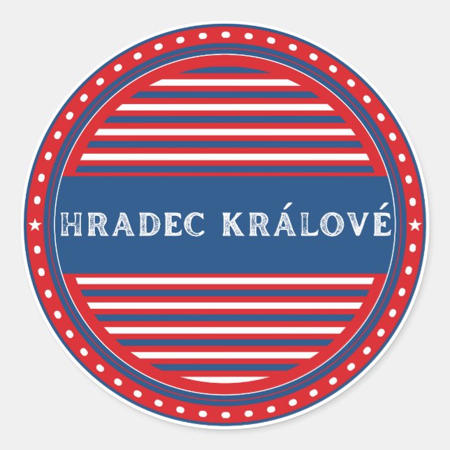 Hradec Kralove City Pride Emblem – Czech Identity Runder Aufkleber (Vorderseite)