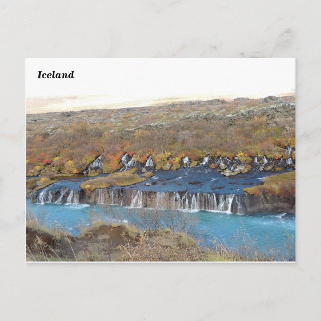 Hraunfossar, Island (A) Postkarte (Vorderseite)