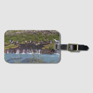 Hraunfossar Wasserfall in Island-Gepäckanhänger Gepäckanhänger