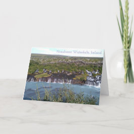 Hraunfossar Wasserfall in Island Grußkarte Karte