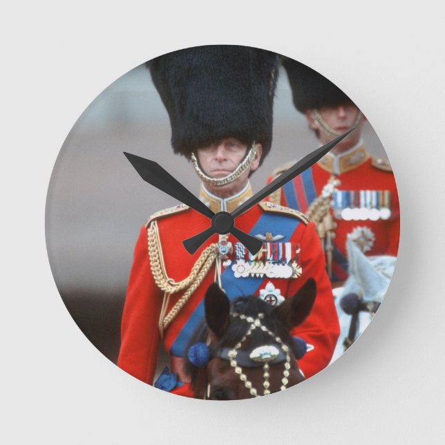 HRH Herzog von Edinburgh Runde Wanduhr (Vorderseite)