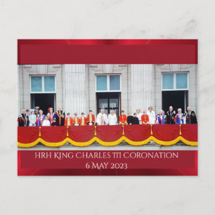 HRH King Charles III Coronation Balkons Postkarte