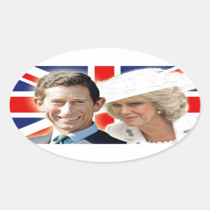 HRH Prince Charles & HRH Duchess of Cornwall Ovaler Aufkleber