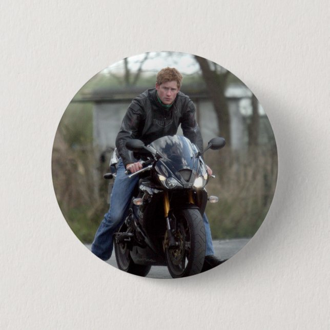 HRH Prince Harry Motorrad Button (Vorderseite)