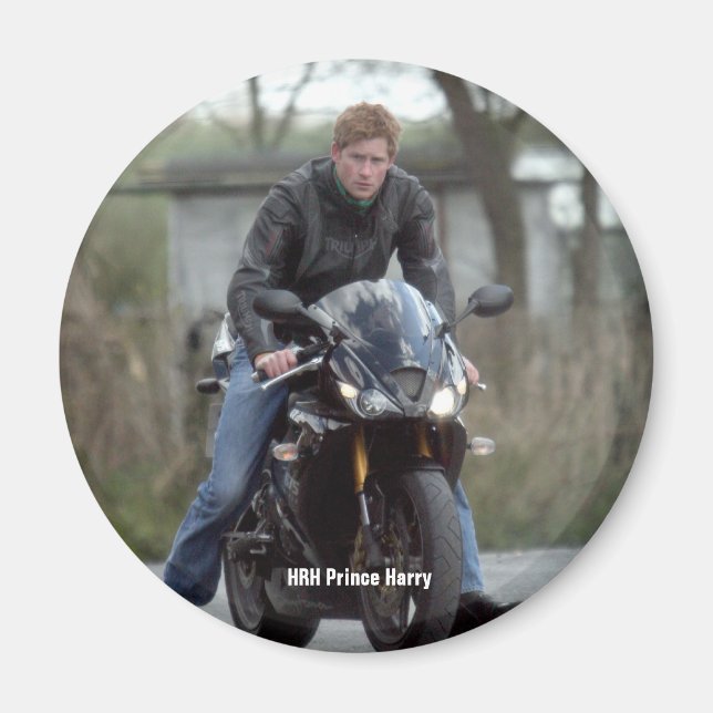 HRH Prince Harry Motorrad Magnet (Vorne)