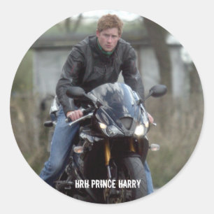 HRH Prince Harry Motorrad Runder Aufkleber
