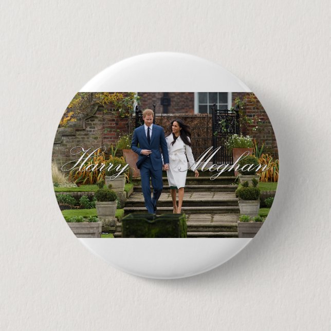 HRH Prince Harry und Meghan Markle Royal Wedding Button (Vorderseite)