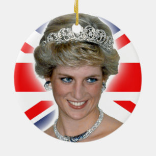 HRH Princess Diana Union Jack Keramikornament