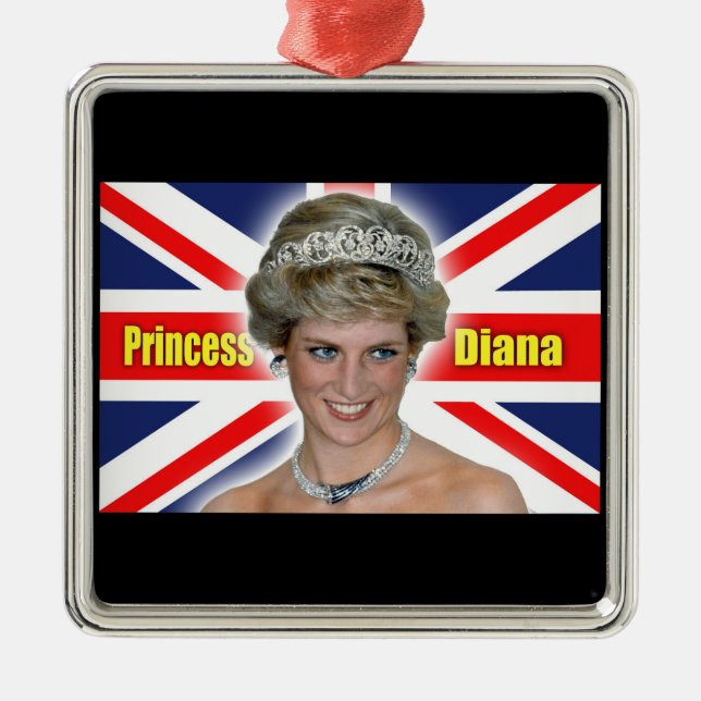 HRH Prinzessin Diana Atemberaubend! Silbernes Ornament (Vorne)