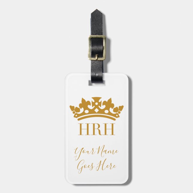 HRH Royal Crown Customizable Luggage Tag Gepäckanhänger (Vorderseite vertikal)