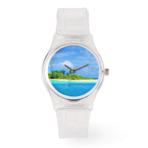 Hright Blue Sky Tropical Island Armbanduhr