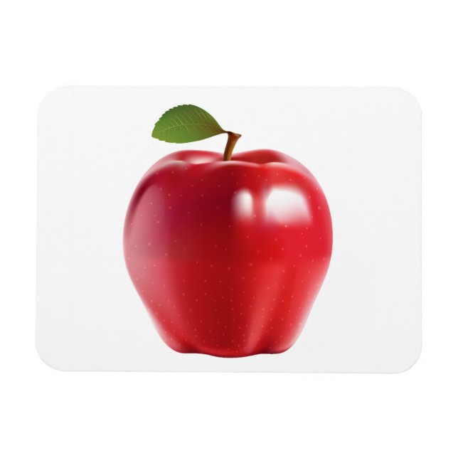 Hright Red Juicy Delicious Apple Magnet (Horizontal)