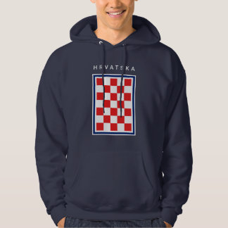 Hrvatska Checker Blue Border Hoodie