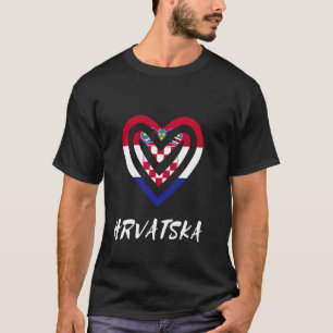 Hrvatska Croatia Flagge Herz Kroatische Stolze Roo T-Shirt