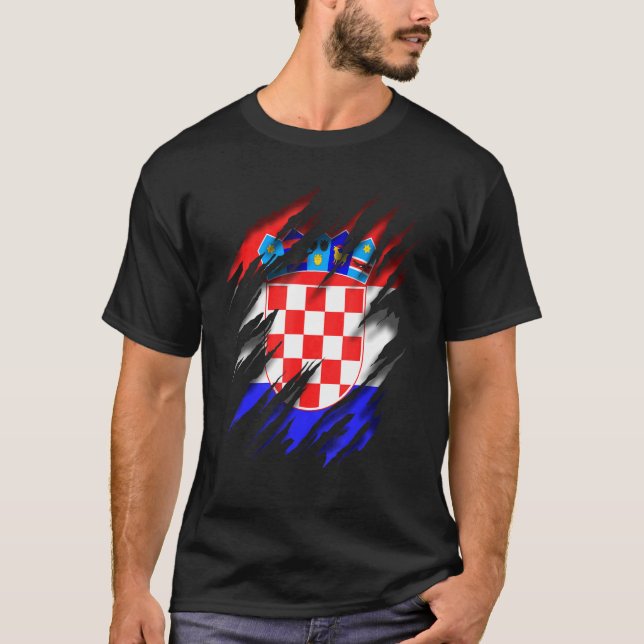 Hrvatska Croatia Flagge T-Shirt (Vorderseite)
