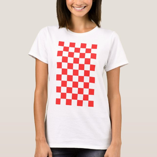 Hrvatska Croatia Red Squares T-Shirt (Vorderseite)