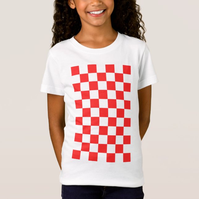 Hrvatska Croatia Red Squares T-Shirt (Vorderseite)