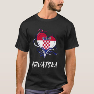 Hrvatska Heart Croatia Flagge Proud Kroatische Pri T-Shirt