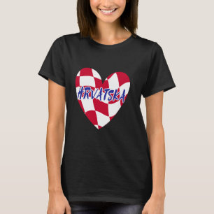 Hrvatska Herz Kroatische Flagge Pride Roots Kroati T-Shirt