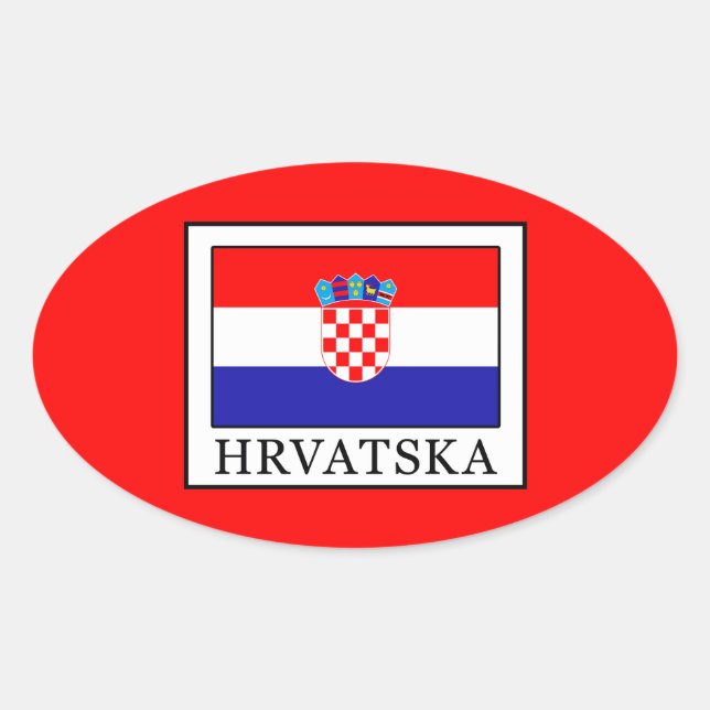 Hrvatska Ovaler Aufkleber (Vorderseite)