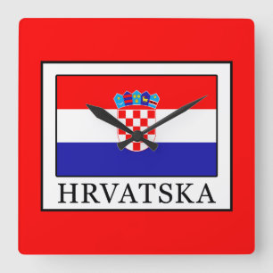 Hrvatska Quadratische Wanduhr