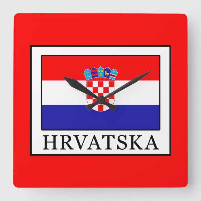 Hrvatska Quadratische Wanduhr (Vorderseite)
