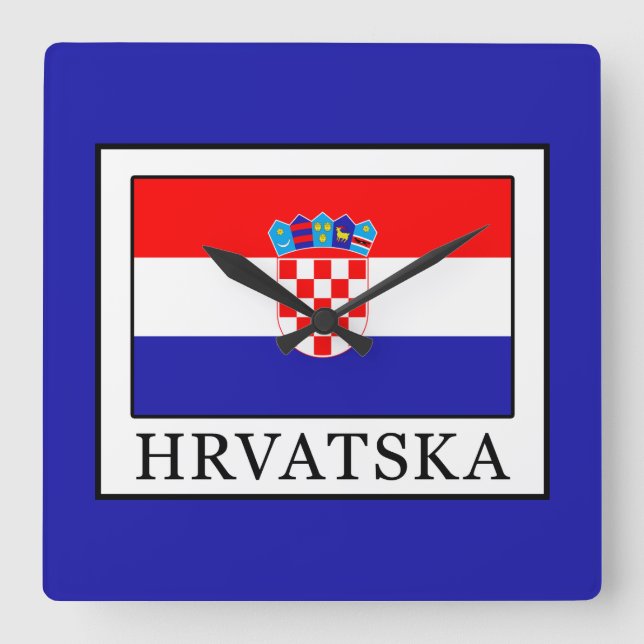Hrvatska Quadratische Wanduhr (Vorderseite)