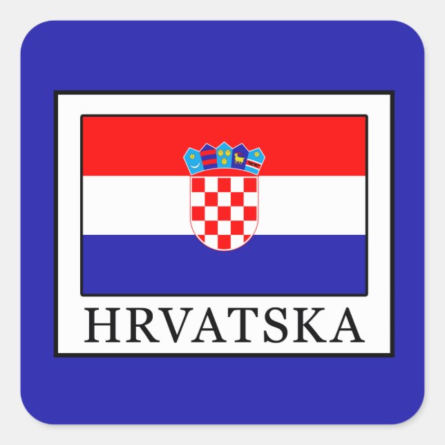 Hrvatska Quadratischer Aufkleber (Vorderseite)