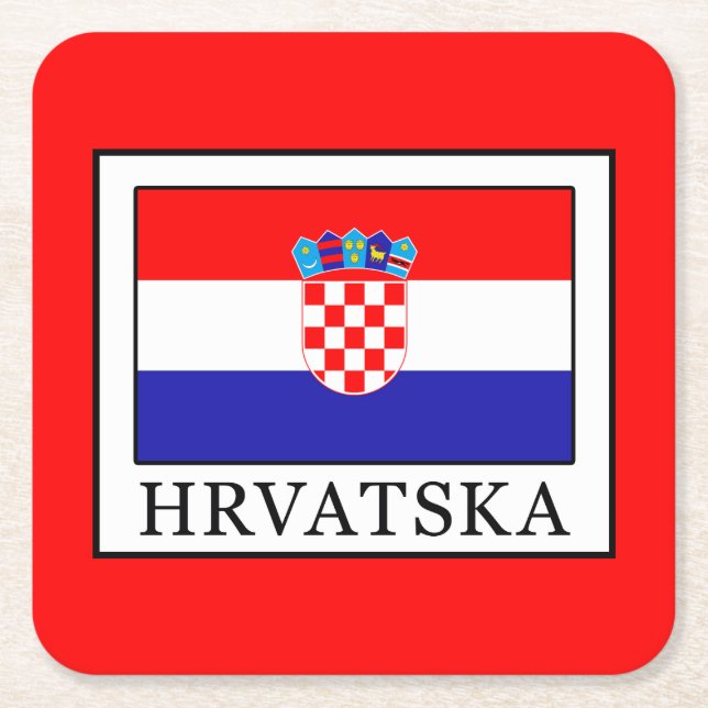 Hrvatska Rechteckiger Pappuntersetzer (Vorderseite)