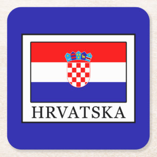 Hrvatska Rechteckiger Pappuntersetzer