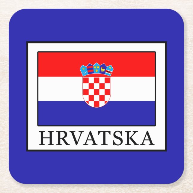 Hrvatska Rechteckiger Pappuntersetzer (Vorderseite)