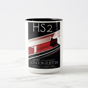 HS2 Vintage-Zugposter, Zweifarbige Tasse