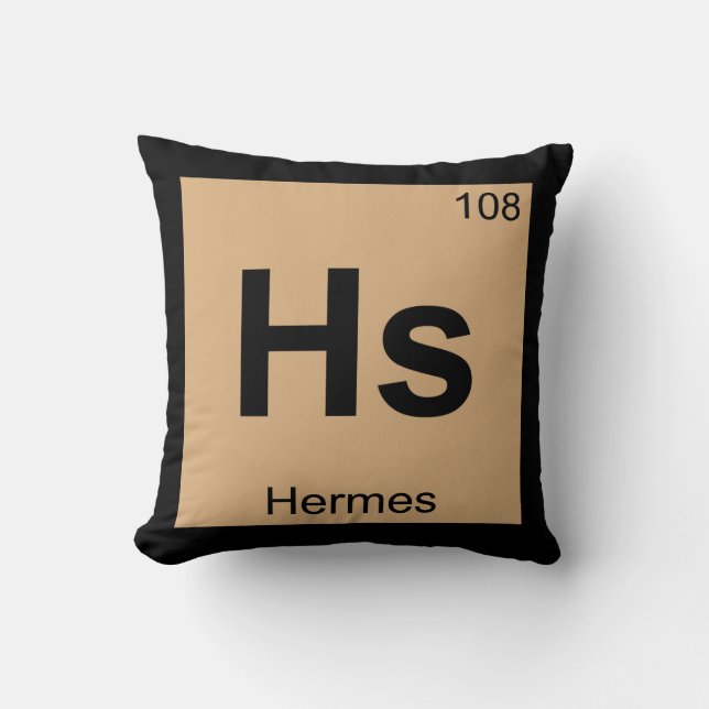 Hs - Hermes God Chemistry Periodisches Tabellensym Kissen (Vorderseite)