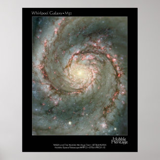 HST Whirlpool Galaxy M51 Poster