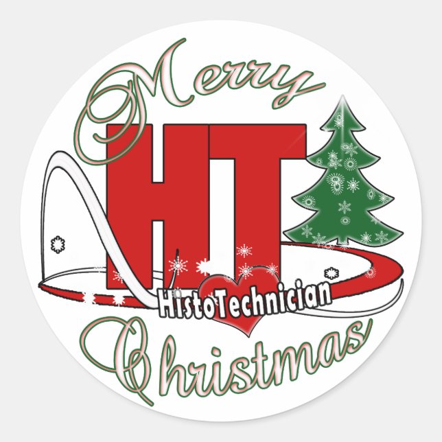 HT MERRY CHRISTMAS HISTO TECHNICIAN RUNDER AUFKLEBER (Vorderseite)