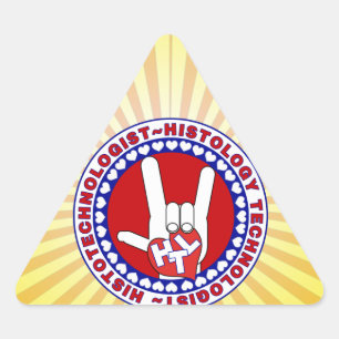 HTC HISTOTECHNOLOGIST SPECIALIST LOGO ROUND LABRAD DREIECKIGER AUFKLEBER
