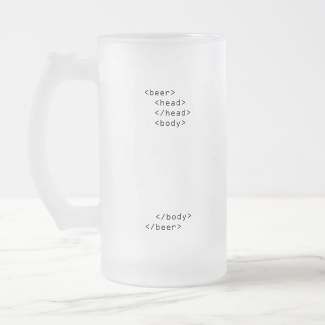 HTML-Bier-Tasse Mattglas Bierglas (Links)
